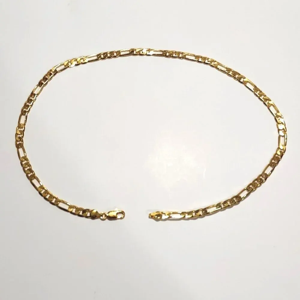 18k Gold Plated Figaro Style Chain Necklace Christmas Birthday jewelry gift New!